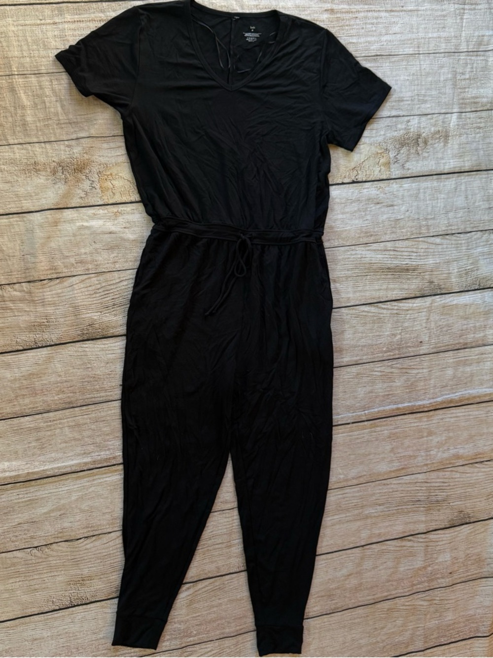 Knix Women’s Good To Go Jumpsuit Black Relaxed Fit Stretch Lounge Wear Sz Medium